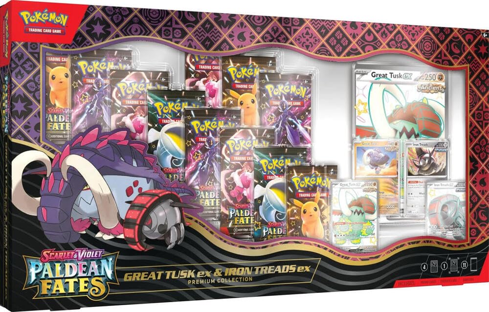 Pokémon TCG: Paldean Fates Great Tusk Ex & Iron Threads Ex Premium Collection